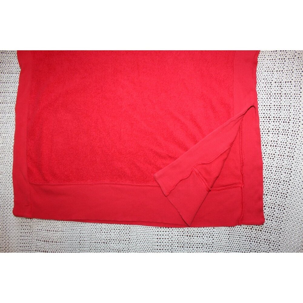 Aerie Fleece Crew Neck Sweater Bright Red size SP textured A Little Naughty - Picture 8 of 8